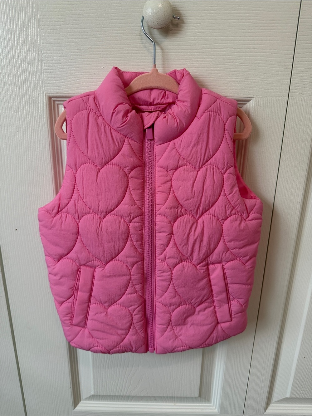 Old Navy Pink Quilted Heart Puffer Vest